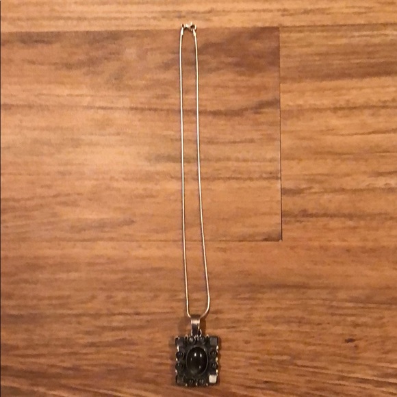 Artisan made jet/obsidian sterling silver necklace - Picture 3 of 5